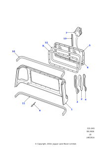 Filler strip landrover Defender upper rear quarter glass